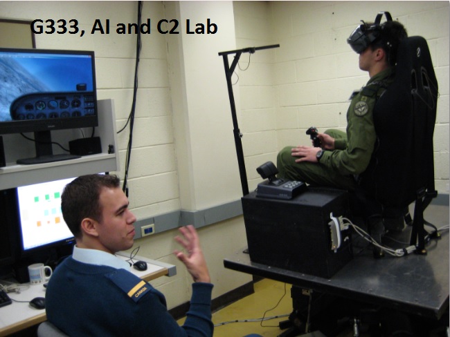 G333, AI and C2 Lab - The 3-degrees-of-freedom flight simulator at work