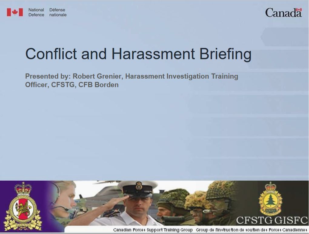 Conflict and harassment briefing