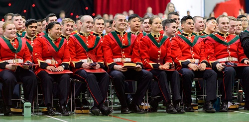 Officer Cadets receiving their university diplomas