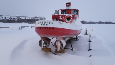 Le Cordite à quai en hiver