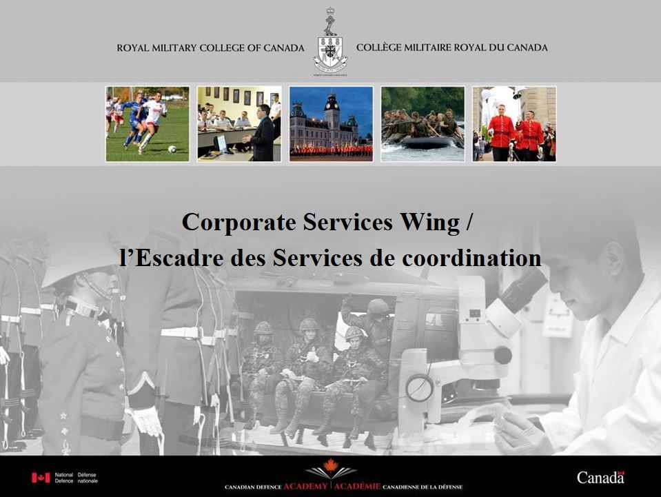 Title page of Corporate Services Wing PowerPoint presentation