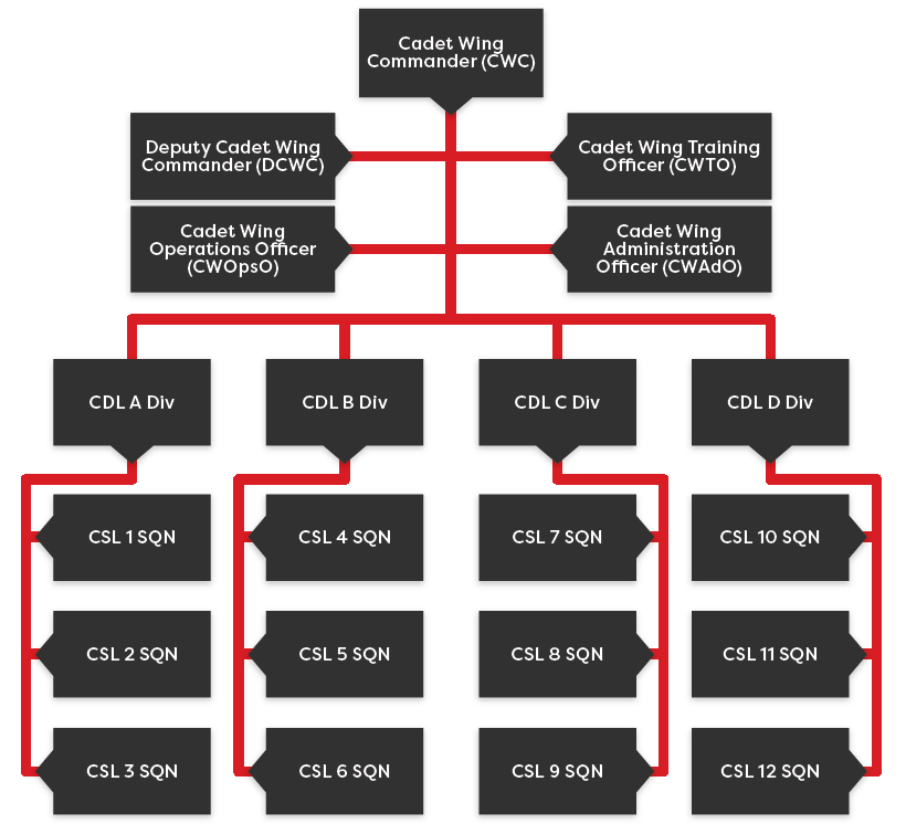 Organizational chart of the N/Ocdt Wing