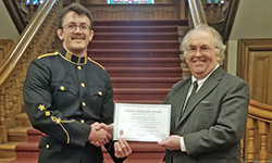 Young Scholars Award for NCdt Isaac Nitschke  4th Year MSS Honors Programme