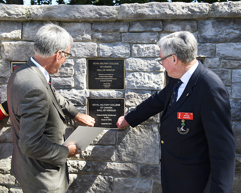 Responsibility for the Wall of Honour is transferred from the Class of 1963 to the Class of 1975 – September 2018