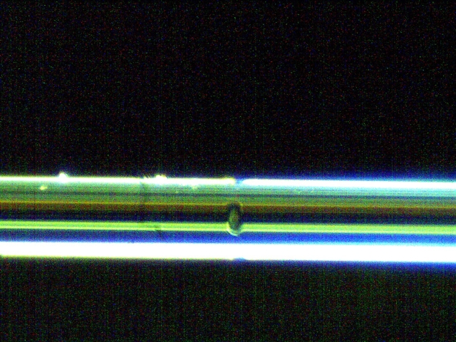 Optical fibre cut by laser