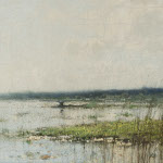 Marsh in the Netherlands [Marais aux Pays-Bas], par Cornelis Kuypers (1864-1932), présenté à la Première Armée canadienne par un citoyen de l’Association Pays-Bas libérés qui a été acceptée par le Lieutenant-général Charles Foulkes, 29 juin 1946. Numéro d’accession 20100140-001