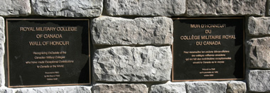 The Wall of Honour title plaques (English and French)