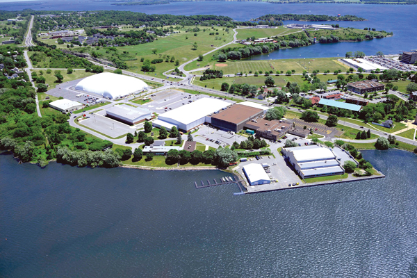 aerial view of sports facilities