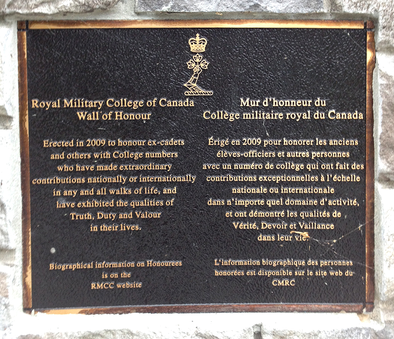 Plaque on the Wall of Honour